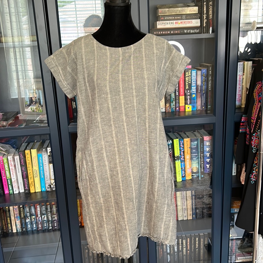 Eileen Fisher Gray Striped Dress